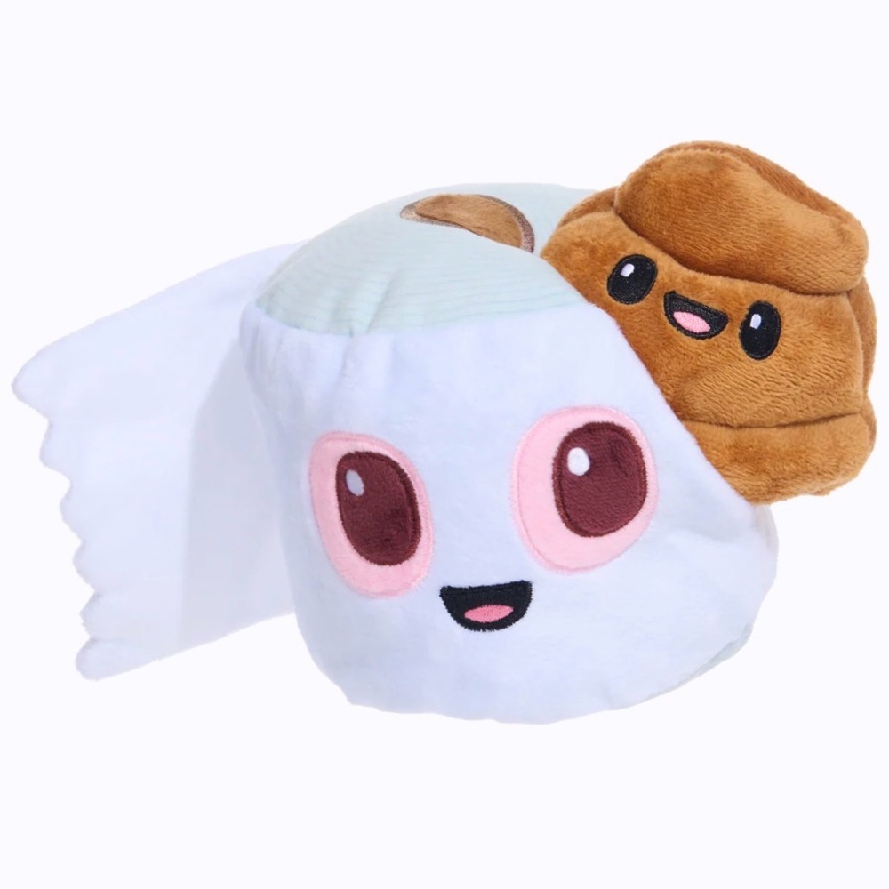 NWT BARKBOX Potty-Mouth Pete Plush Toilet Paper and Poop Dog Toy